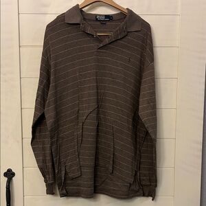Ralph Lauren Brown Striped Polo Shirt